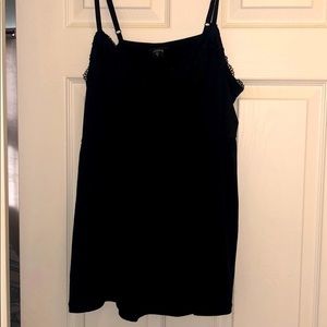 Black lace trimmed babydoll top